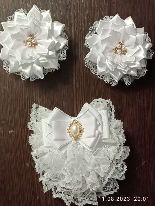 Фотография покупателя товара Декор для творчества пластик, стразы "Жемчужный овал в цветах" набор 10 шт 2,3х3,2 см - Фото 2