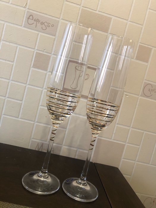 Фотография покупателя товара Набор бокалов для шампанского «Золотая спираль», 2 шт, 190 мл, хрустальное стекло - Фото 2
