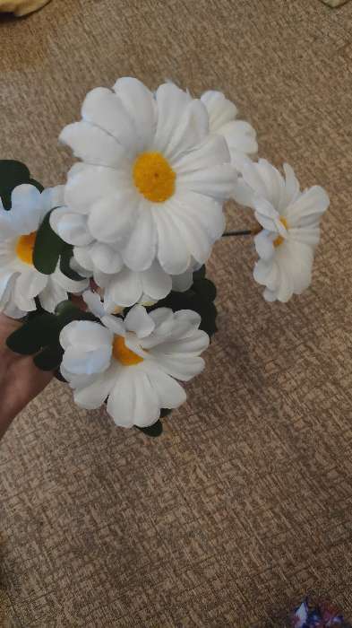 Фотография покупателя товара Букет "Пышная ромашка" 34 см, d-цветка 7 см