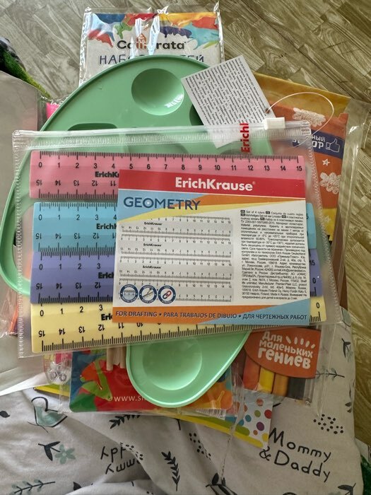 Фотография покупателя товара Набор линеек 4 штуки, 15 см, ErichKrause "Pastel", МИКС, zip-пакет в ПОДАРОК! - Фото 1