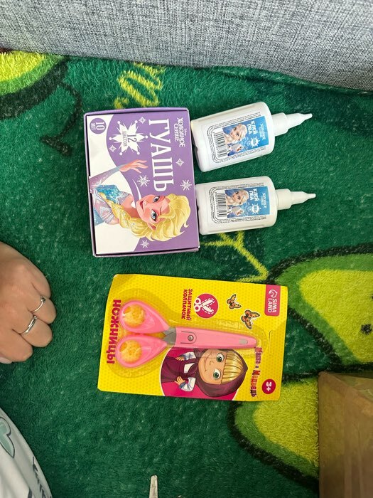 Фотография покупателя товара Ножницы детские 13 см, с защитным колпачком, «Маша и медведь» - Фото 1