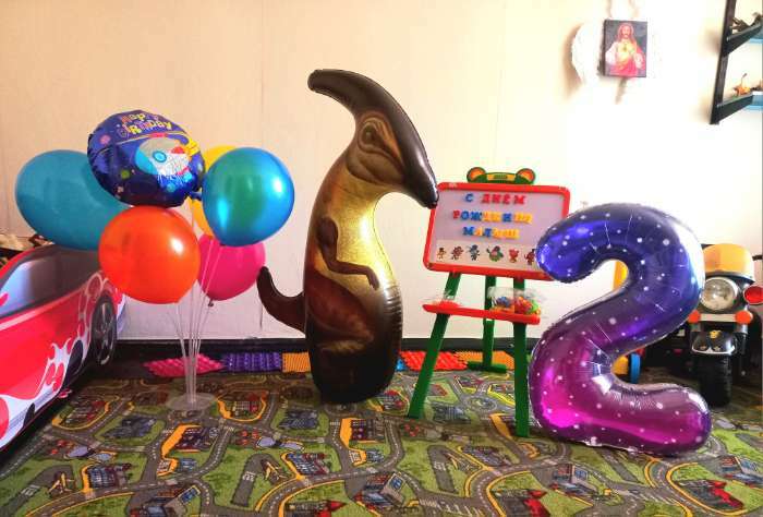 Фотография покупателя товара Букет из шаров «День рождения – космос. 2 года», фольга, латекс, набор 7 шт. - Фото 7