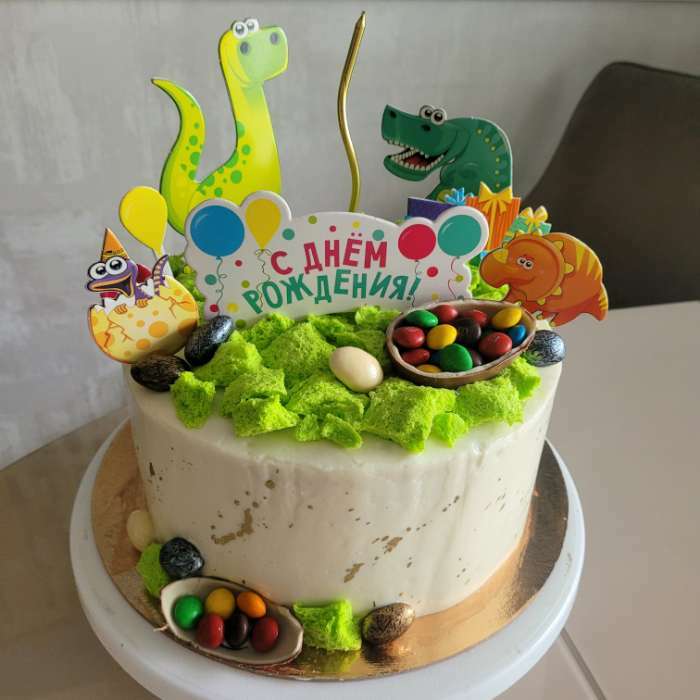 Фотография покупателя товара Украшение для торта «С днём рождения. Динозавры» - Фото 4