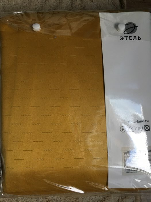 Фотография покупателя товара Штора портьерная Этель "Штрихи"цв.желтый,на шторн.ленте 270*300 см,100% п/э