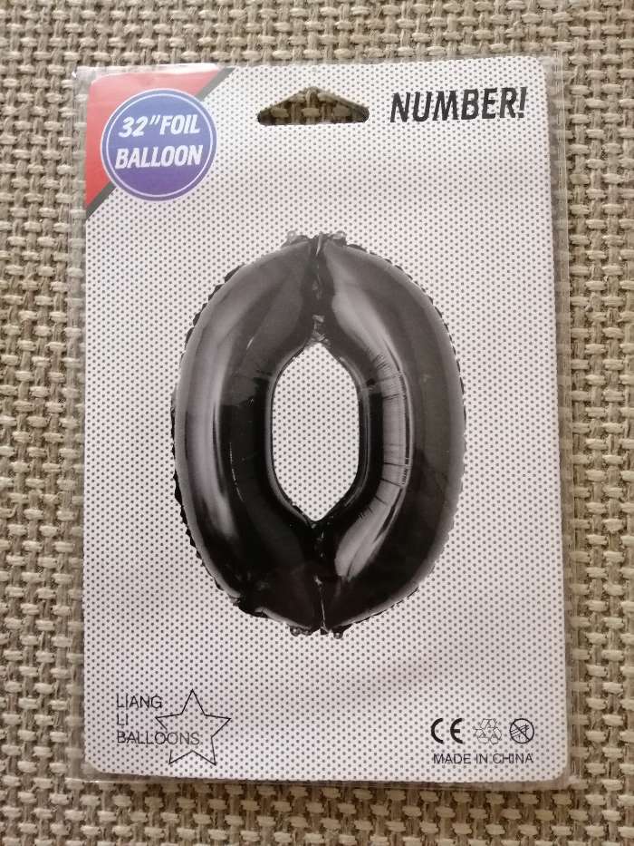 Фотография покупателя товара Шар фольгированный 32" Цифра 0, индивидуальная упаковка, цвет чёрный