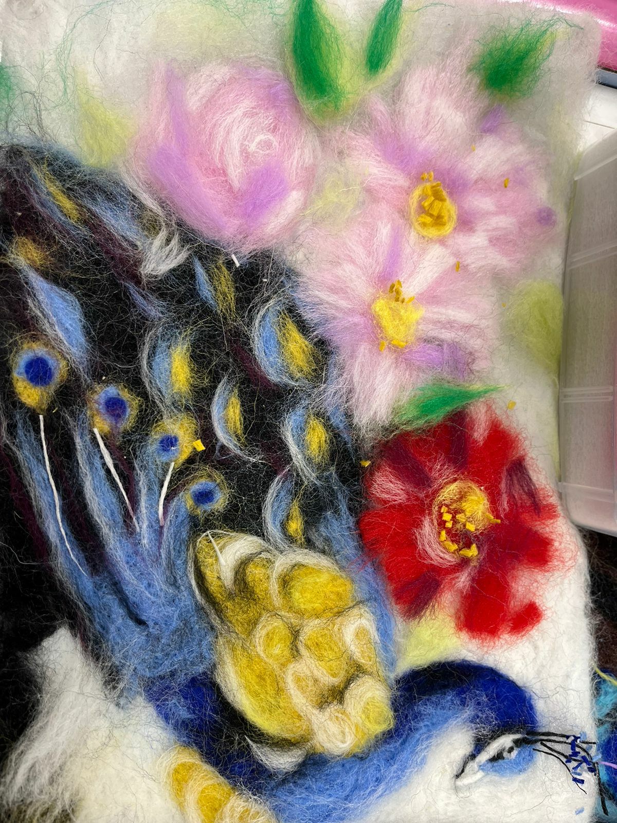 Фотография покупателя товара Валяние из шерсти. Картина «Павлин в цветах», А4, набор для творчества - Фото 1