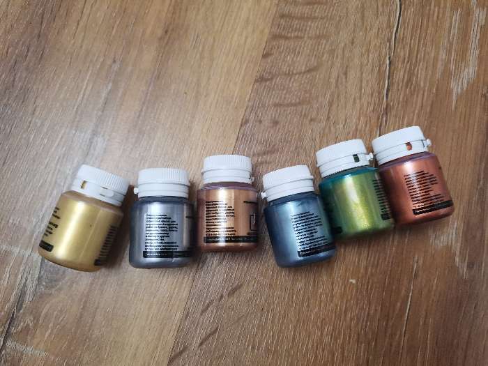 Фотография покупателя товара Краска акриловая, набор 6 цветов х 20 мл, Metallic, WizzArt Set, металлизированные, морозостойкий - Фото 4