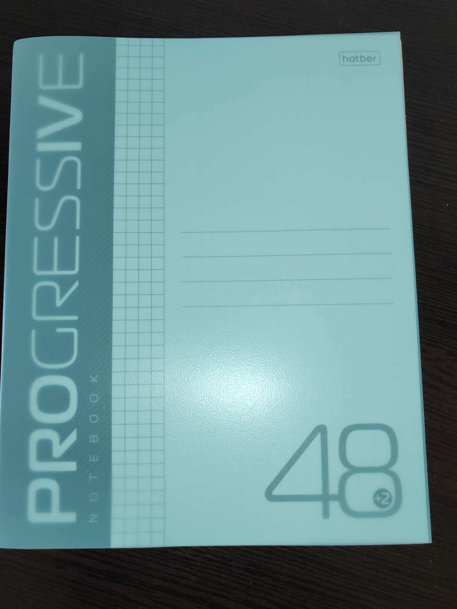 Фотография покупателя товара Тетрадь 48 листов в клетку PROGRESSIVE Бирюзовая, пластиковая обложка, блок 65 г/м² - Фото 1