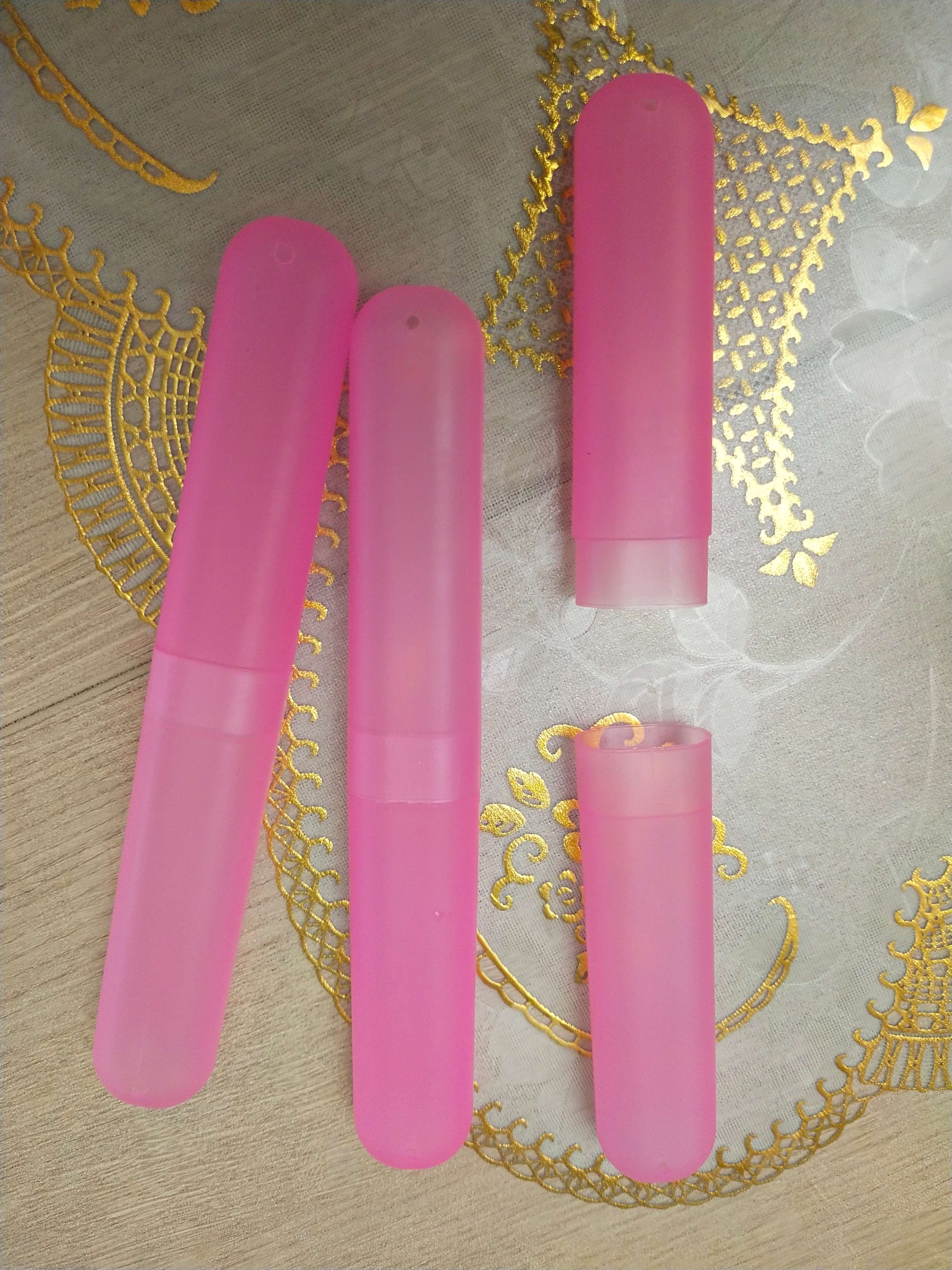 Фотография покупателя товара Футляр для зубной щётки Доляна, 20 см, цвет розовый