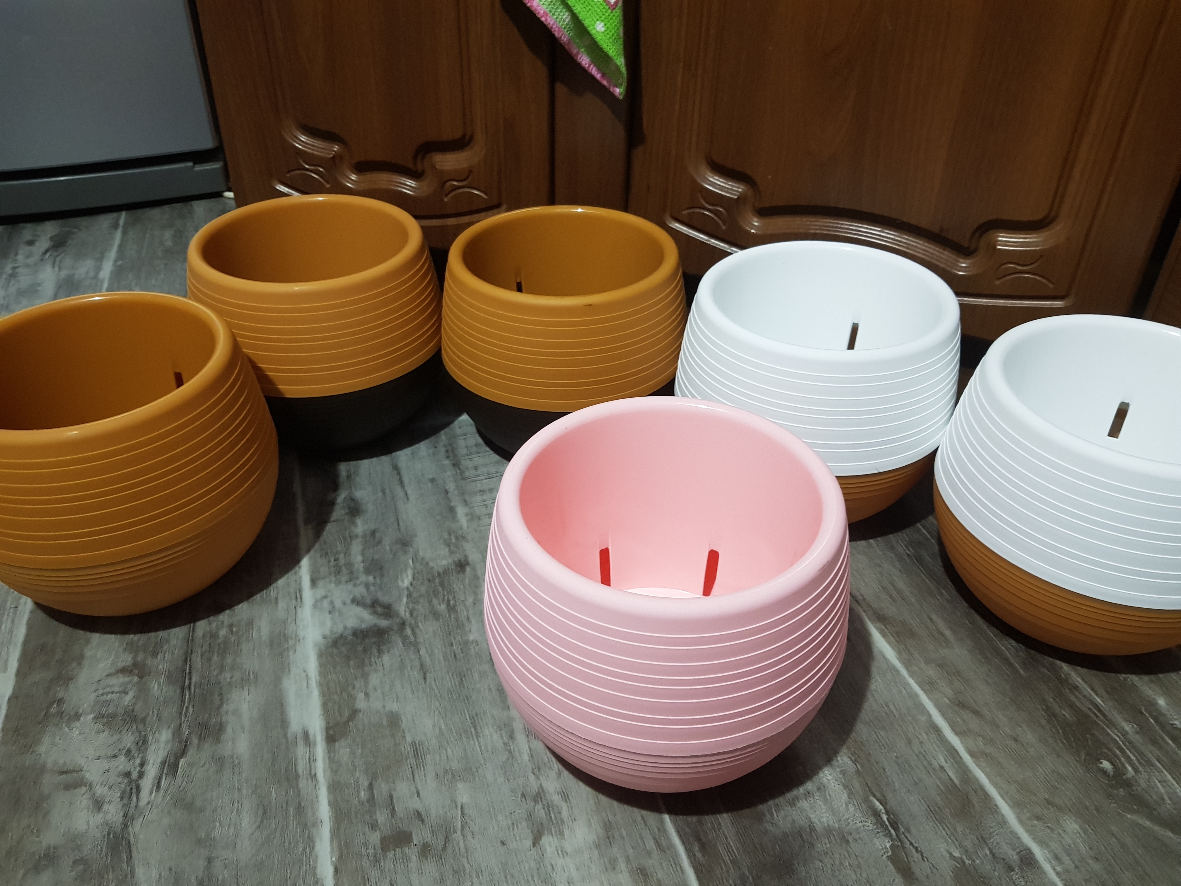 Фотография покупателя товара Горшок для цветов «Япония» 1,2 л, цвет оранжевый-тёмно-коричневый - Фото 1