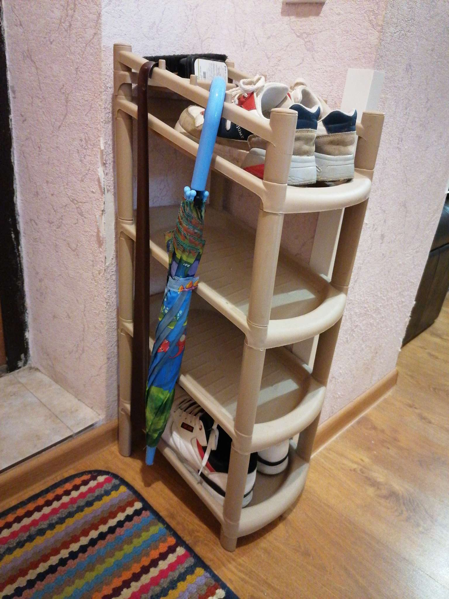 Фотография покупателя товара Этажерка для обуви «Узкая», 4 яруса, 41.5×25.5×81 см, МИКС - Фото 1