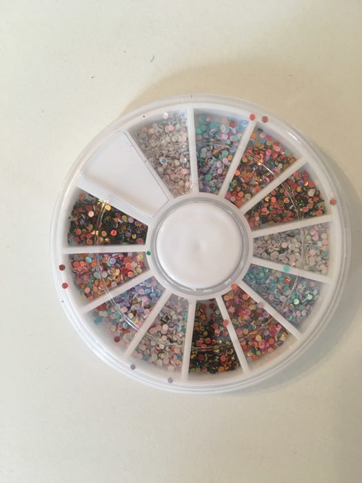 Фотография покупателя товара Стразы для декора, 1 мм, 12 ячеек, разноцветные