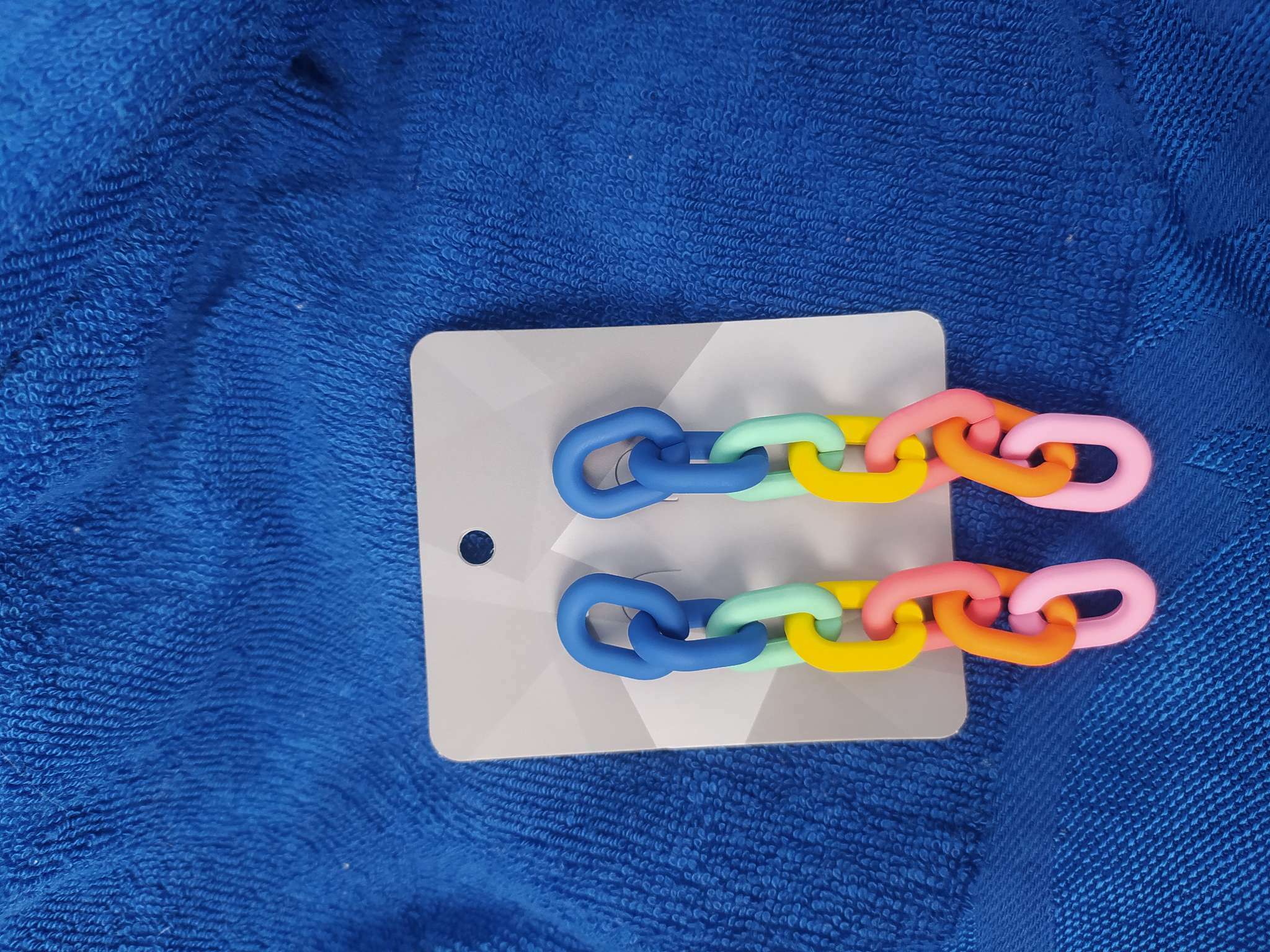 Фотография покупателя товара Серьги пластик «Цепь» 7 звеньев, яркие, цветные матовые - Фото 1