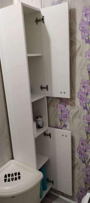 Фотография покупателя товара Пенал для ванной комнаты "Вега 2400" белый, 24 х 30 х 181 см