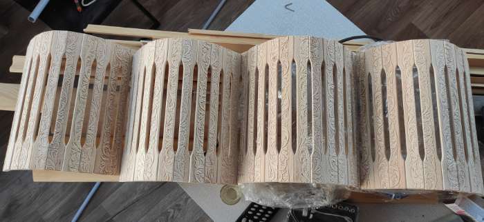 Фотография покупателя товара Абажур деревянный угловой "Русские узоры" 31х27х11 см