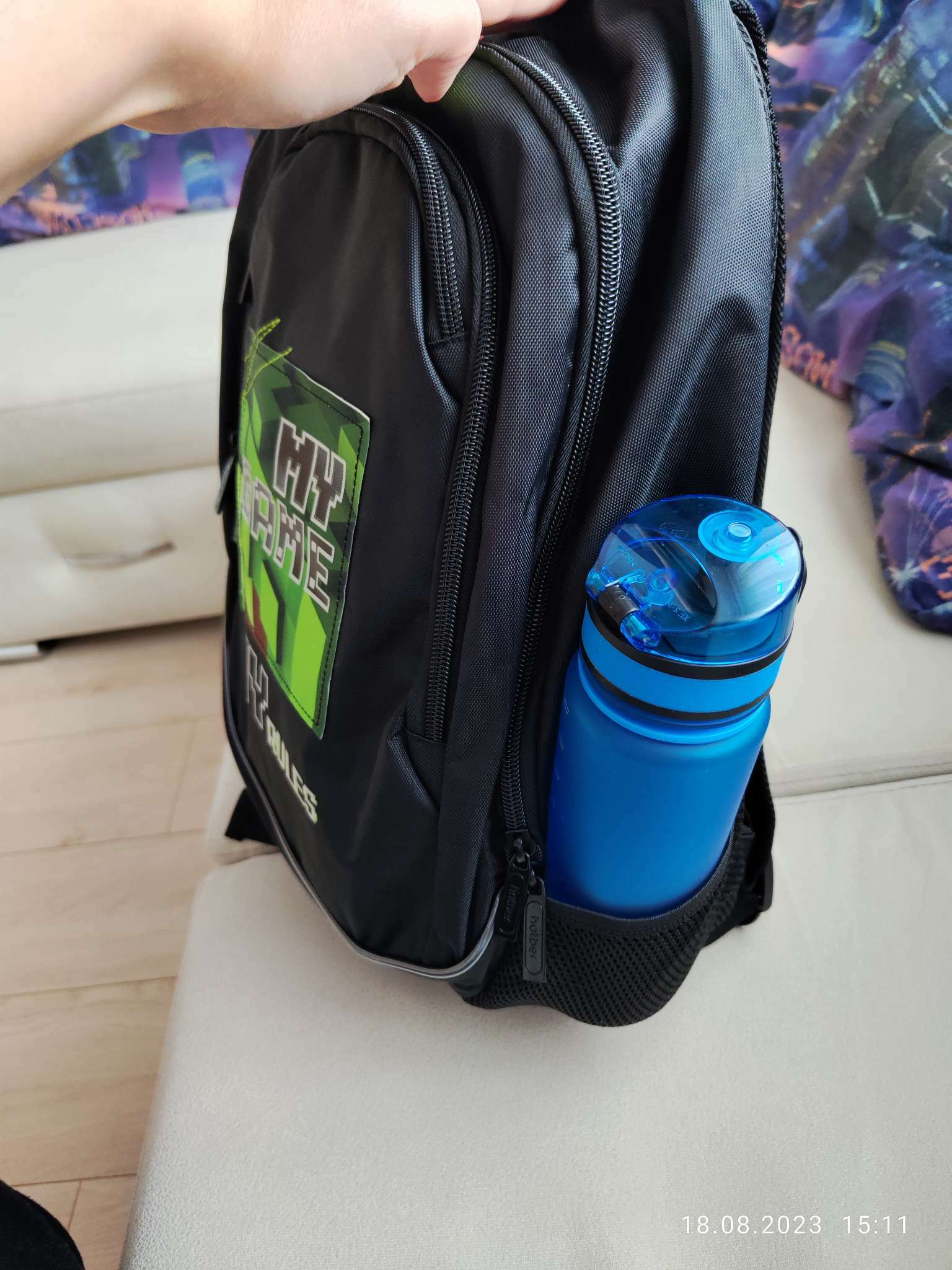 Фотография покупателя товара Рюкзак школьный 42 х 30 х 20 см, эргономичная спинка, Hatber Sreet, Pixels, чёрный/зелёный NRk_78121 - Фото 2