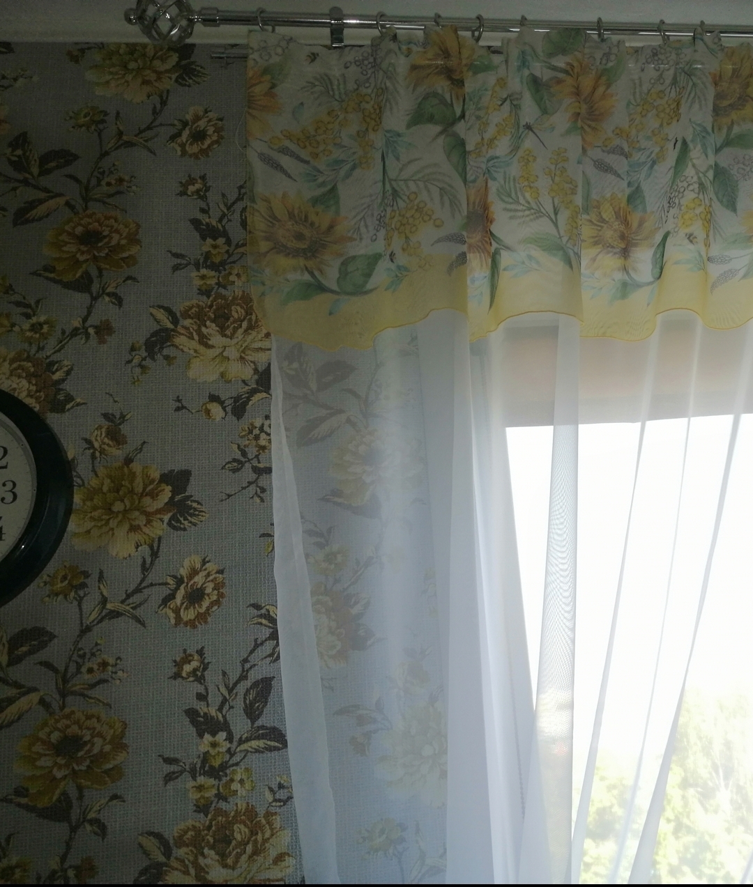 Фотография покупателя товара Тюль с подхватом и ламбрекеном "Солнечные цветы" 250х200см, 100% п/э, вуаль - Фото 1