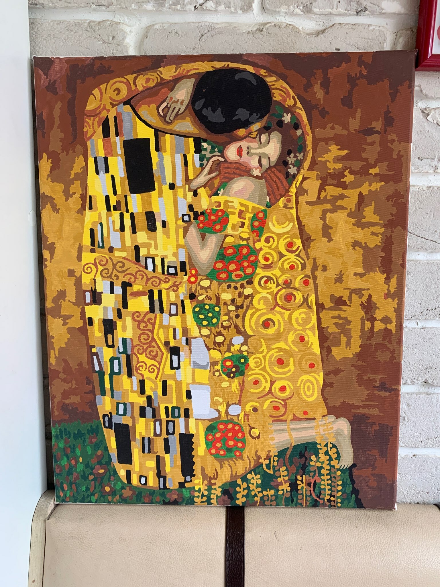 Фотография покупателя товара Картина по номерам на холсте с подрамником «Поцелуй» Густав Климт, 40 х 50 см - Фото 1