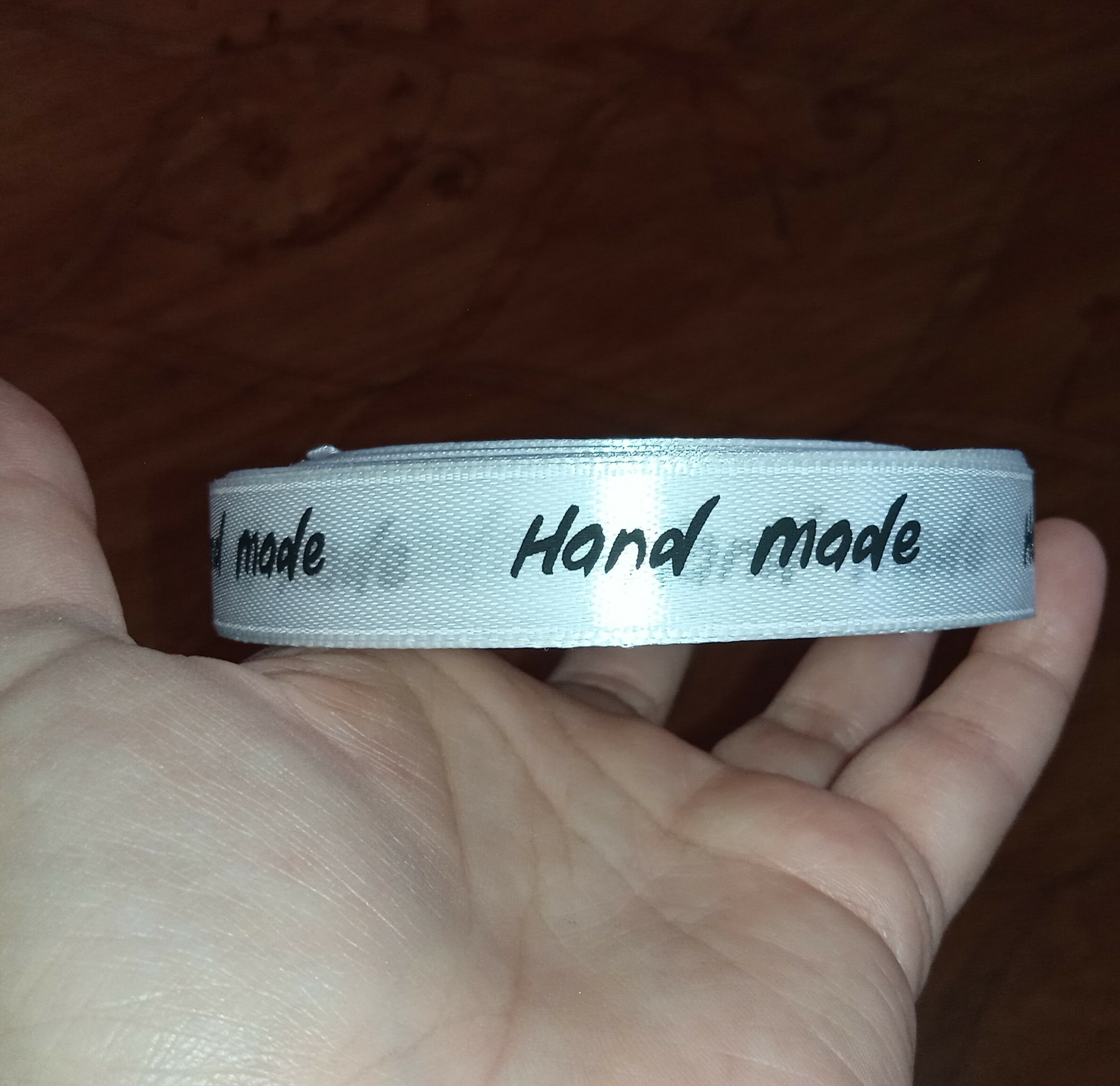 Фотография покупателя товара Лента атласная Hand Made, 15 мм, 23±1 м, белая - Фото 9