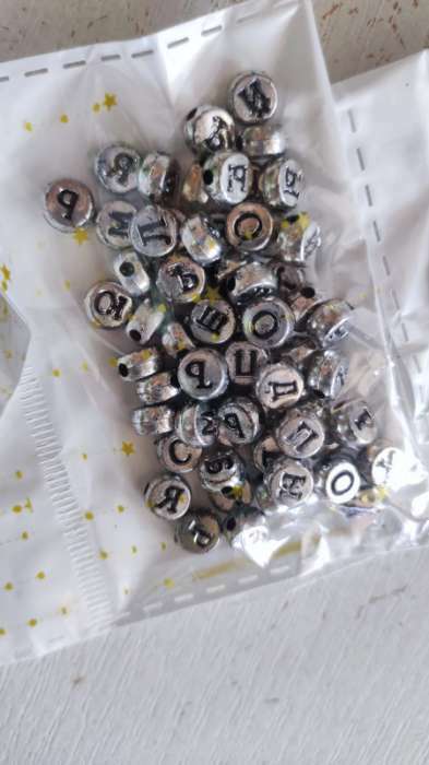 Фотография покупателя товара Бусины для творчества пластик "Русские буквы на серебре" набор 10 гр 0,7х0,7 см - Фото 14