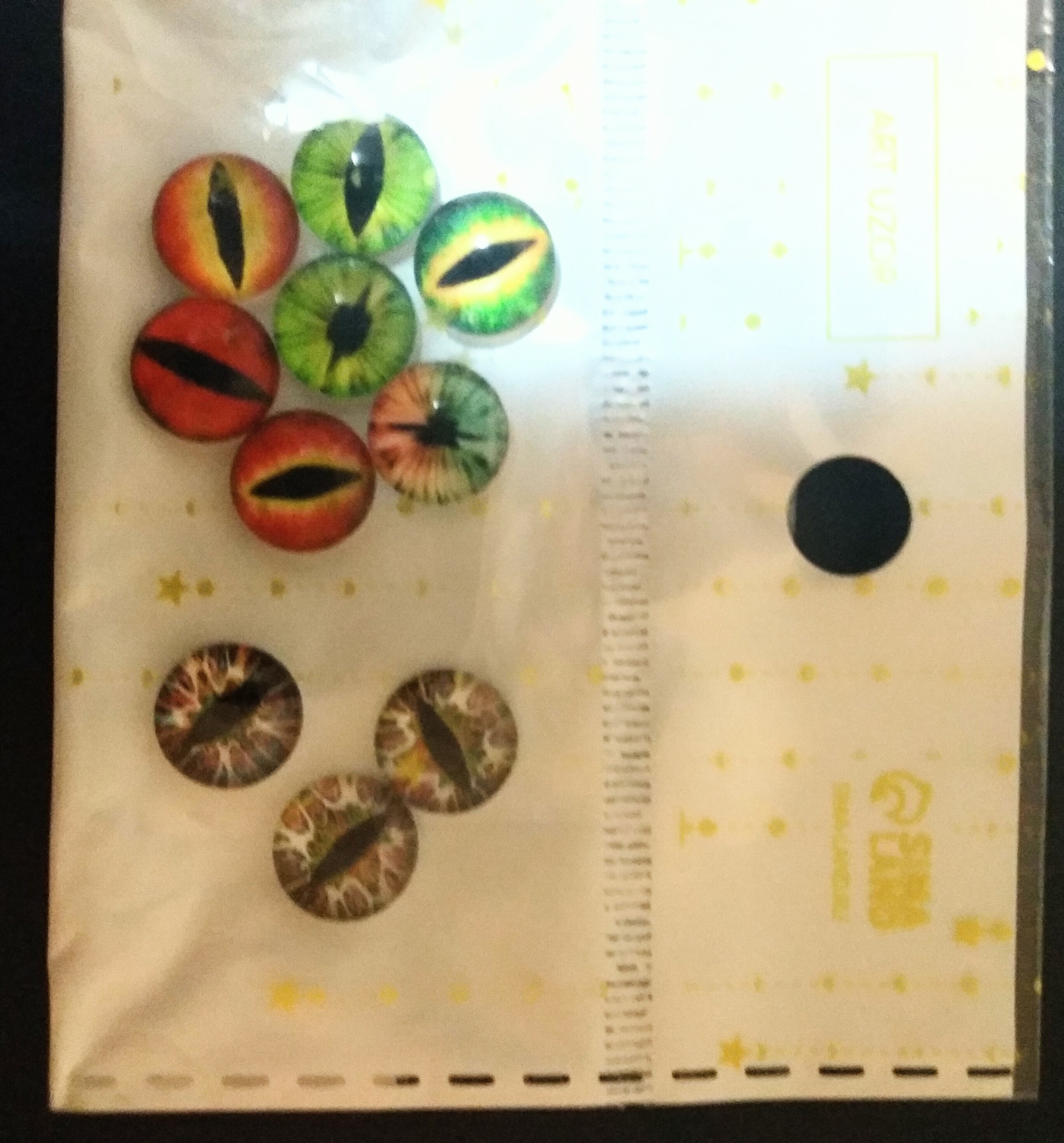 Фотография покупателя товара Декор для творчества стекло "Змеиный глаз" набор 10 шт - Фото 3