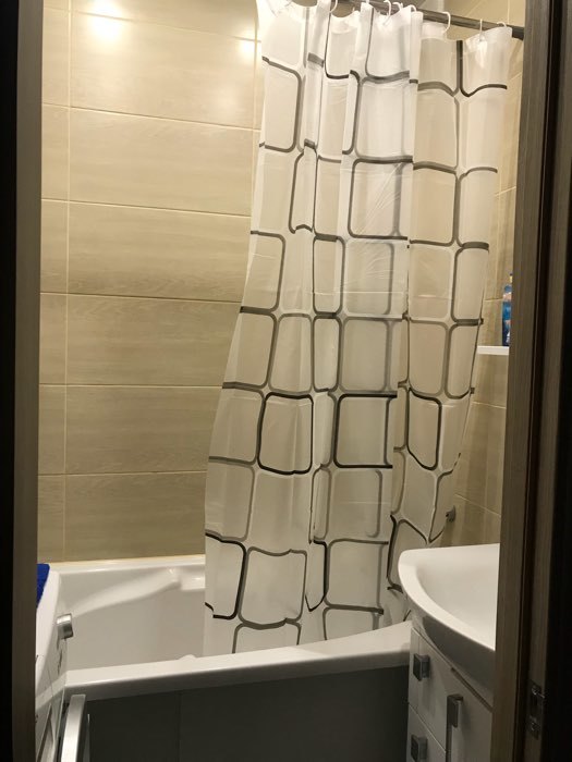 Фотография покупателя товара Штора для ванной комнаты Доляна «Квадраты», 180×180 см, PEVA - Фото 9