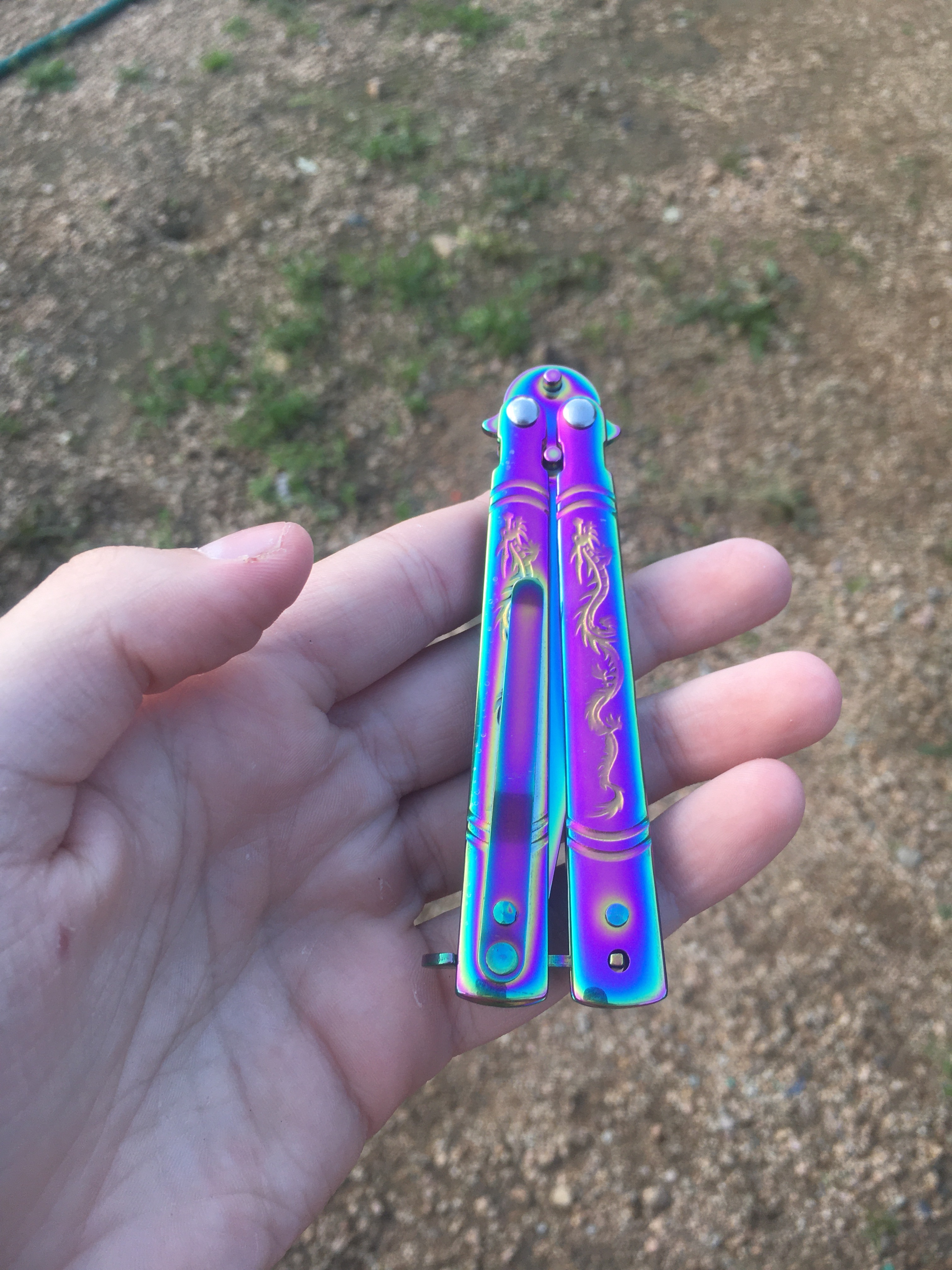 Фотография покупателя товара Нож-бабочка "Фиолет" 16,3см, клинок 74мм/1,4мм - Фото 1