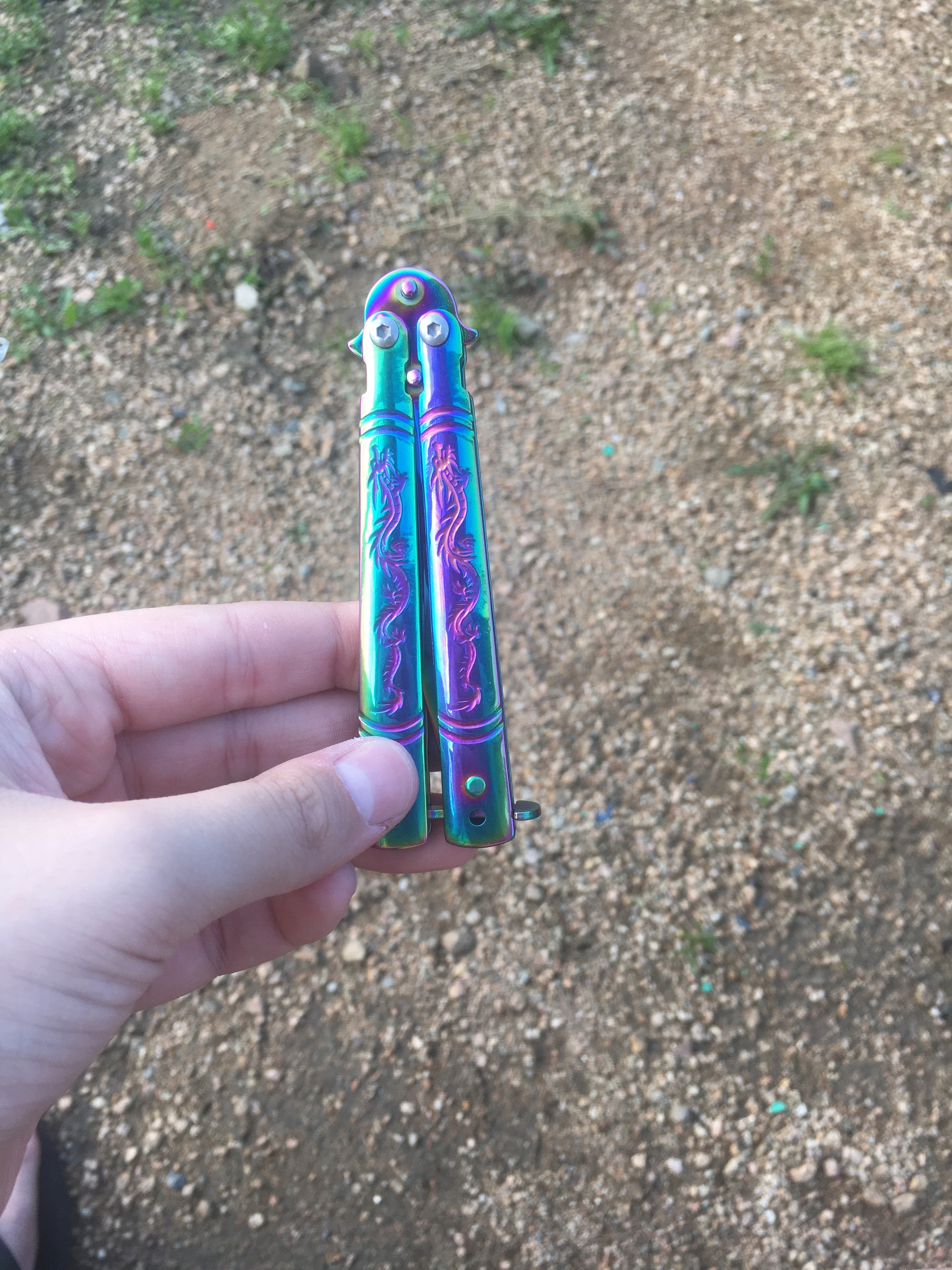 Фотография покупателя товара Нож-бабочка "Фиолет" 16,3см, клинок 74мм/1,4мм - Фото 3