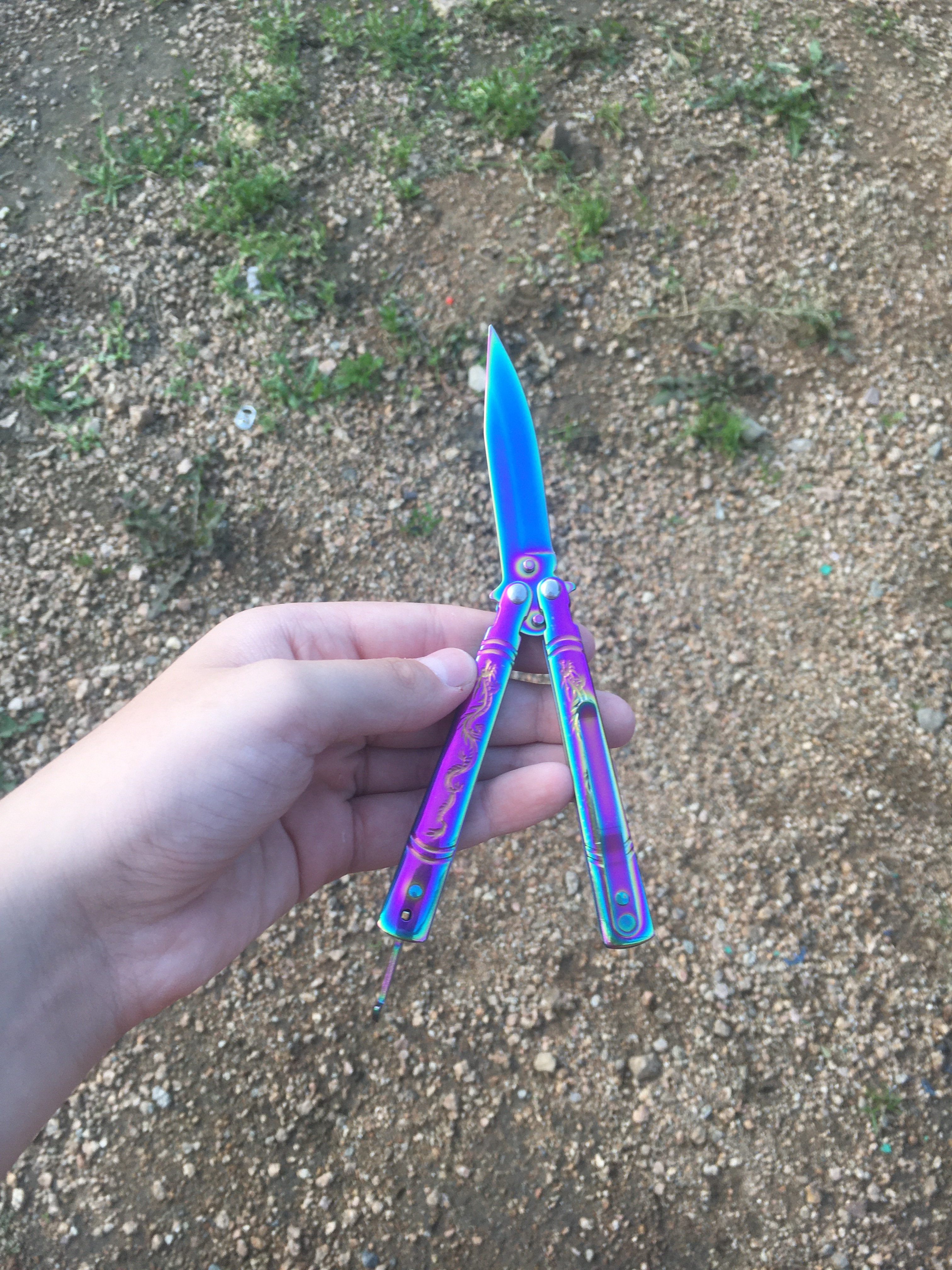 Фотография покупателя товара Нож-бабочка "Фиолет" 16,3см, клинок 74мм/1,4мм - Фото 4