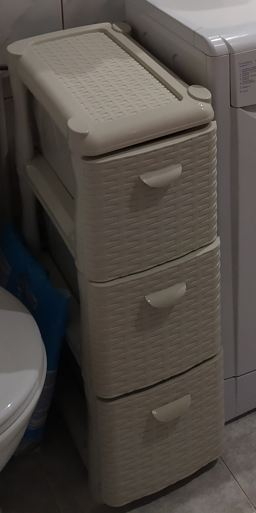 Фотография покупателя товара Комод узкий 3-х секционный «Ротанг», цвет белый