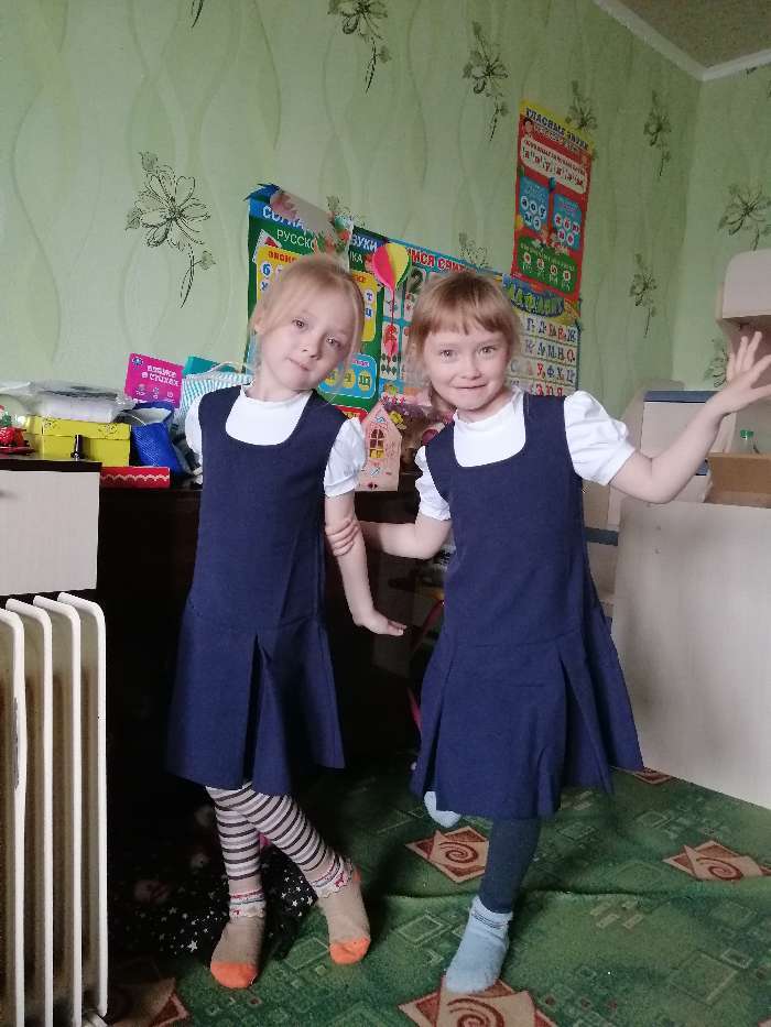 Фотография покупателя товара Школьный сарафан для девочки, цвет синий, рост 122 см (30) - Фото 1