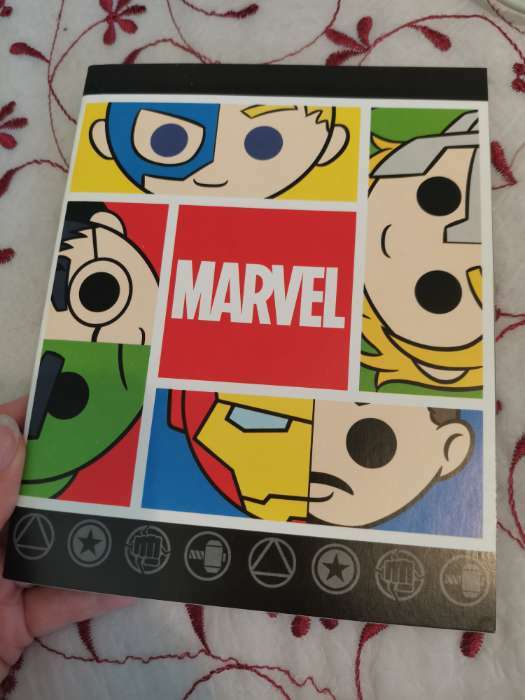 Фотография покупателя товара Тетрадь 48 листов в клетку, картонная обложка "Marvel", Мстители - Фото 2