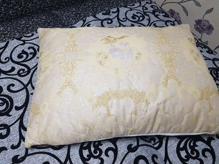 Фотография покупателя товара Подушка стёганная 50х70 см, шерсть верблюда, ткань глосс-сатин, п/э 100% - Фото 2