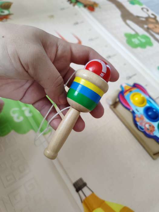 Фотография покупателя товара Детская развивающая игра «Бильбоке» 4×4×10 см - Фото 1