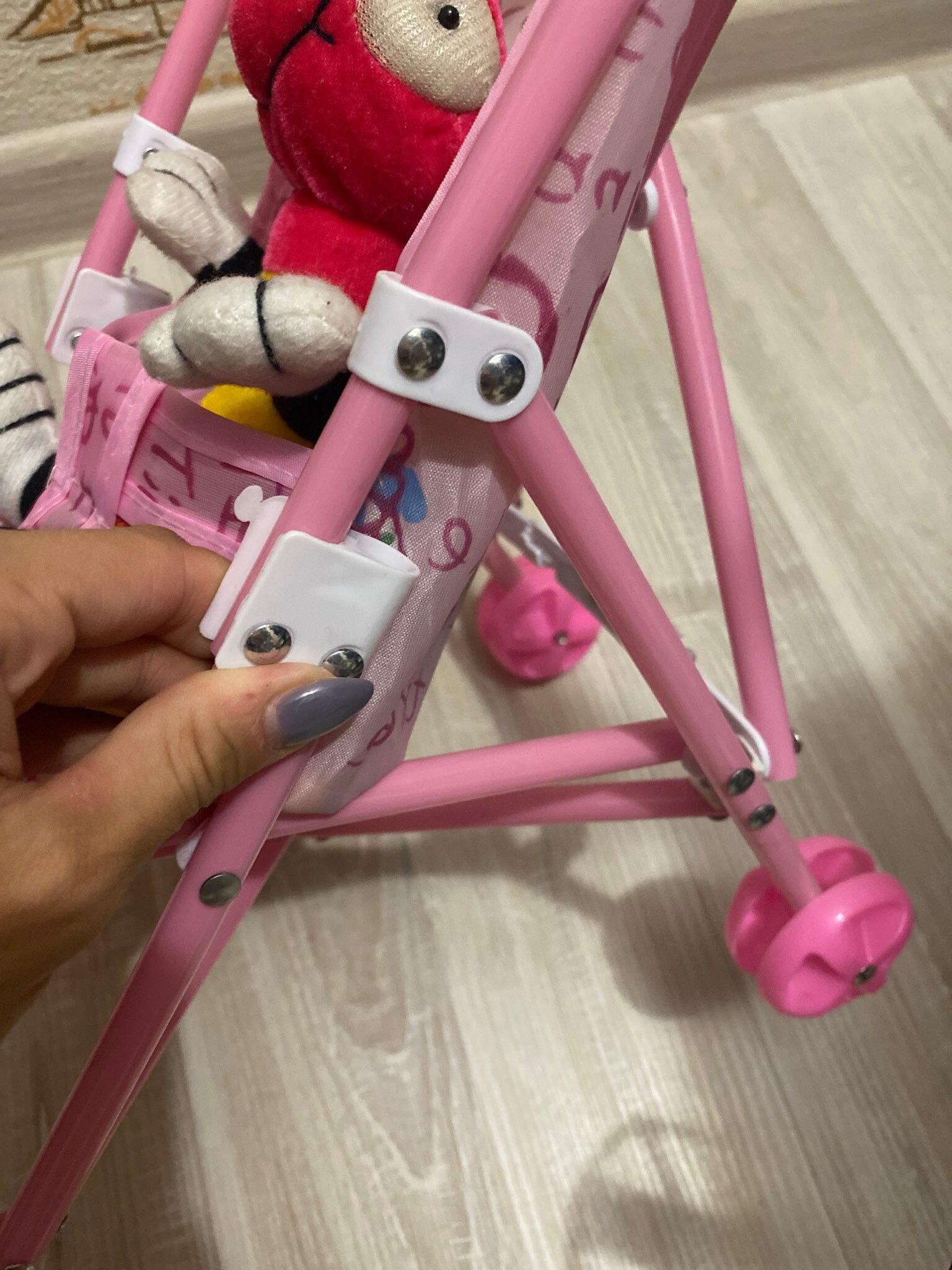 Фотография покупателя товара Кукольная коляска-трость, пластиковый каркас - Фото 18