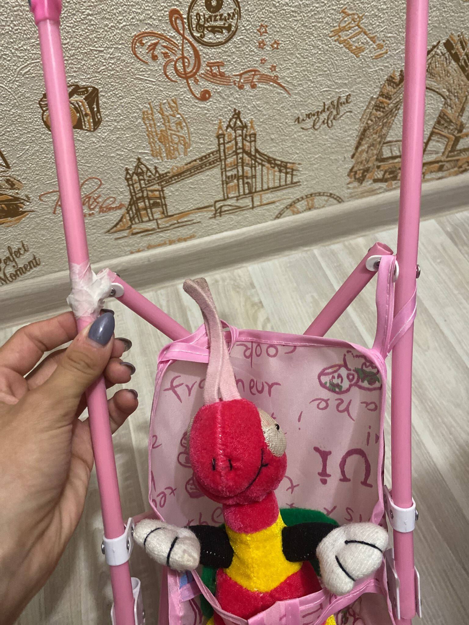 Фотография покупателя товара Кукольная коляска-трость, пластиковый каркас - Фото 17