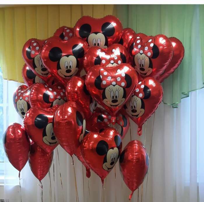 Фотография покупателя товара Шар фольгированный 18" Сердце "Микки Маус и Мини Маус", красный. 1 шт - Фото 1