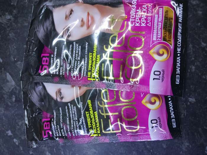 Фотография покупателя товара Cтойкая крем-краска для волос Effect Сolor тон черный, 50 мл - Фото 3