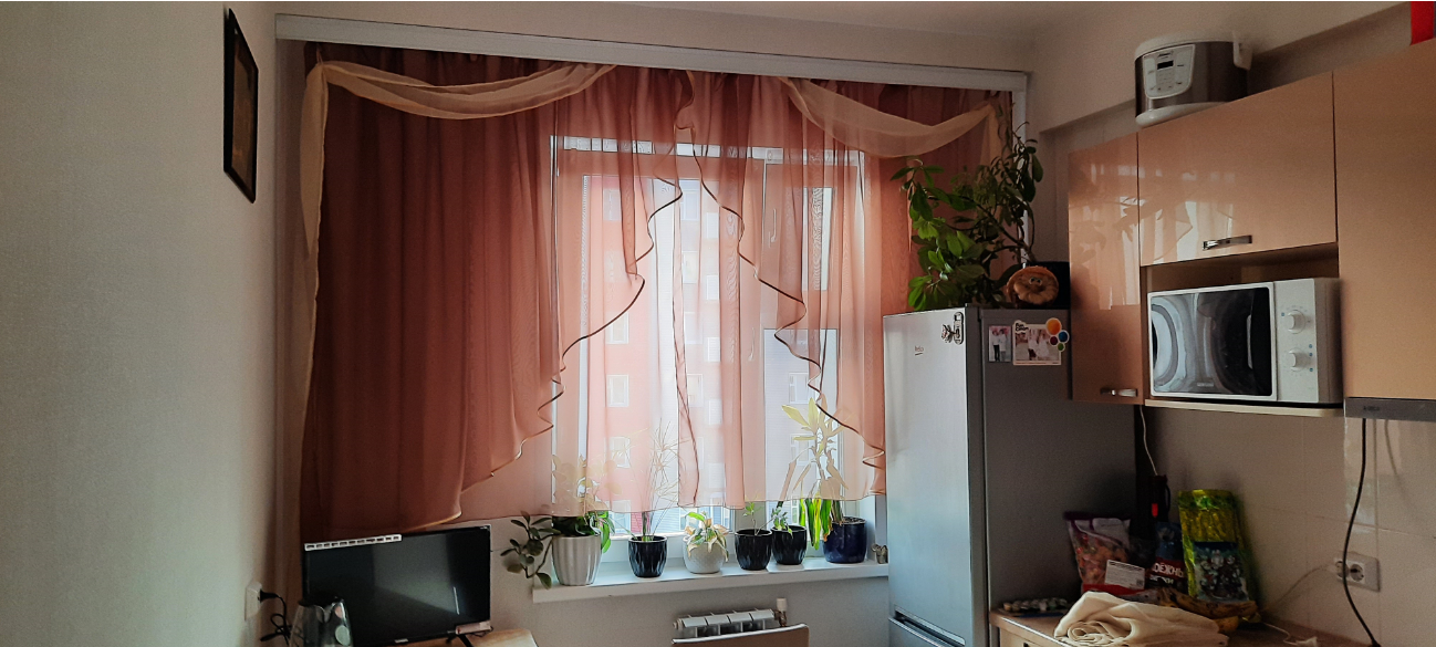 Фотография покупателя товара Комплект штор для кухни Весна 280х160 см, какао лев., 100% п/э - Фото 4