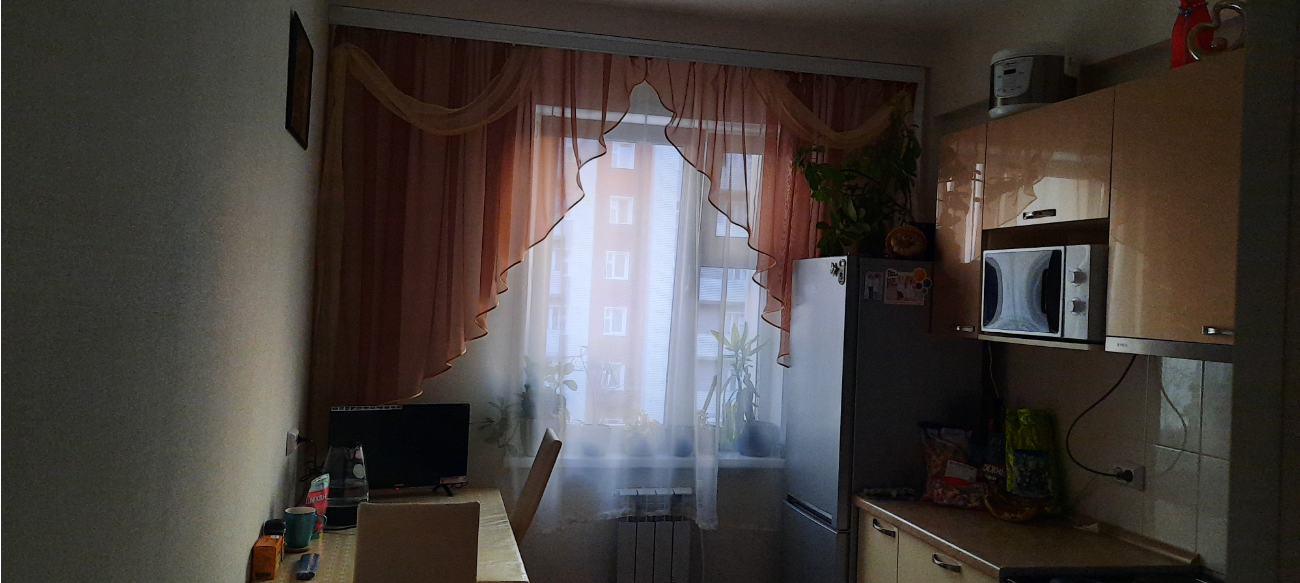 Фотография покупателя товара Комплект штор для кухни Witerra Весна 280х160см, какао, правая, пэ100% - Фото 3