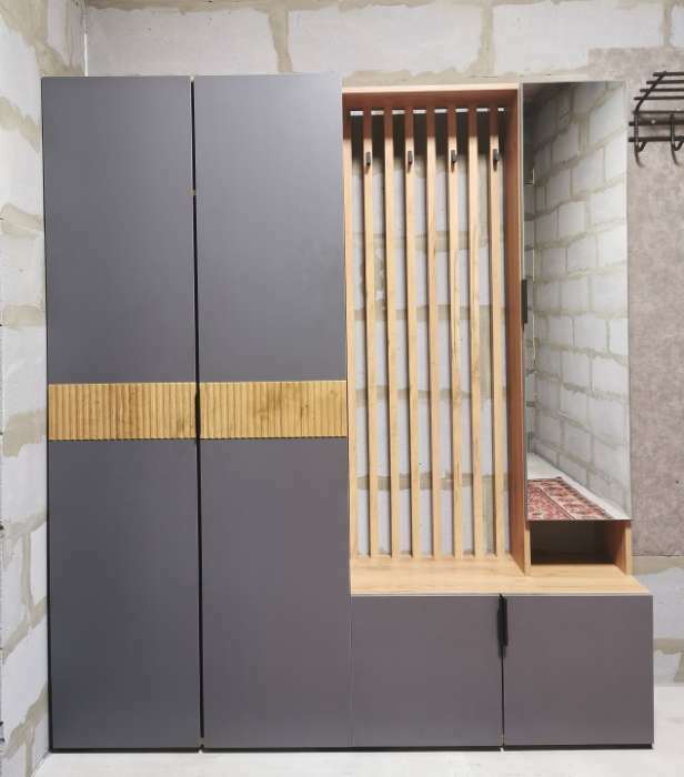 Фотография покупателя товара Шкаф двухстворчатый «Бери», 800×350×1826 мм, цвет дуб крафт золотой/графит - Фото 10