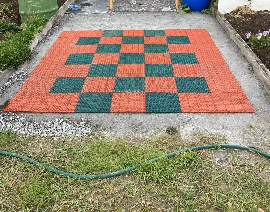 Фотография покупателя товара Универсальное покрытие для садовых дорожек POL-PLAST, 30×30 см, набор 9 шт., зелёное - Фото 1