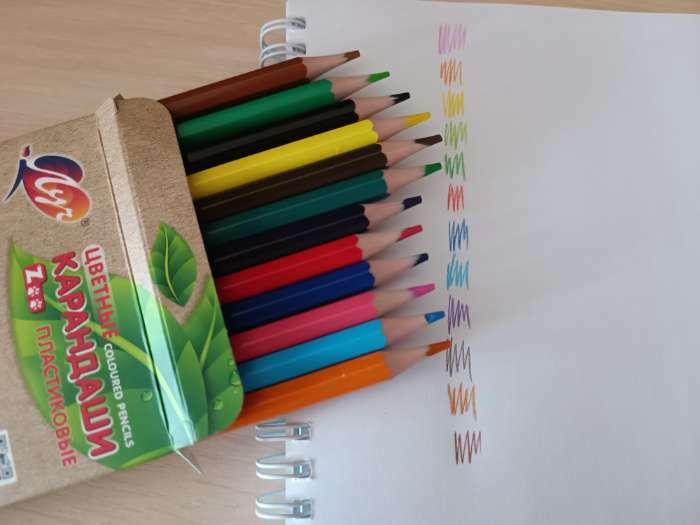 Фотография покупателя товара Цветные карандаши 12 цветов ZOO, пластиковые, шестигранные - Фото 2
