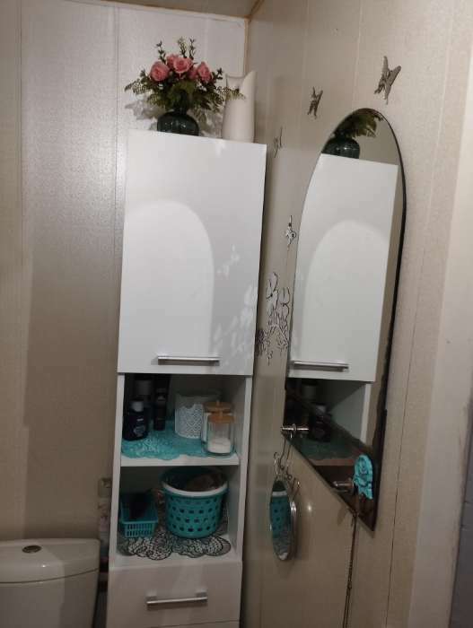 Фотография покупателя товара Пенал для ванной комнаты, белый, 33 х 33 х 185 см - Фото 10