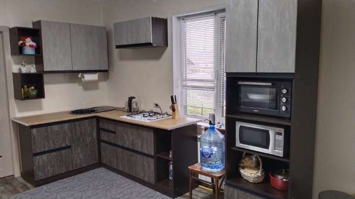 Фотография покупателя товара Кухонный гарнитур угловой «Симфония мега прайм», 2700×1500 мм, цвет бетон светлый/бетон тёмный/венге - Фото 2