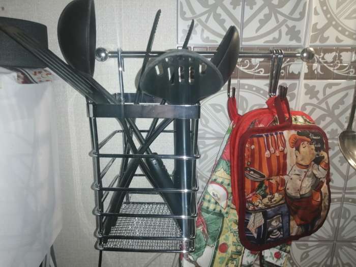 Фотография покупателя товара Рейлинговая система для кухни Доляна, базовый набор, 10 предметов, хромированная - Фото 2