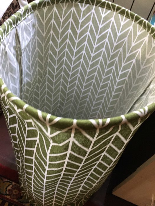 Фотография покупателя товара Корзина бельевая текстильная Доляна «Зигзаг», 35×35×60 см, цвет зелёный - Фото 8