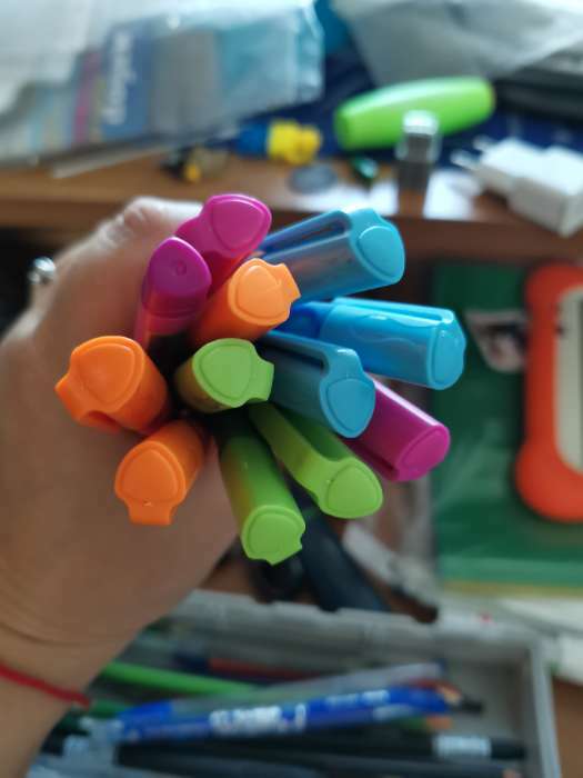 Фотография покупателя товара Ручка шариковая, 0.7 мм, стержень синий, корпус с резиновым держателем, МИКС - Фото 3