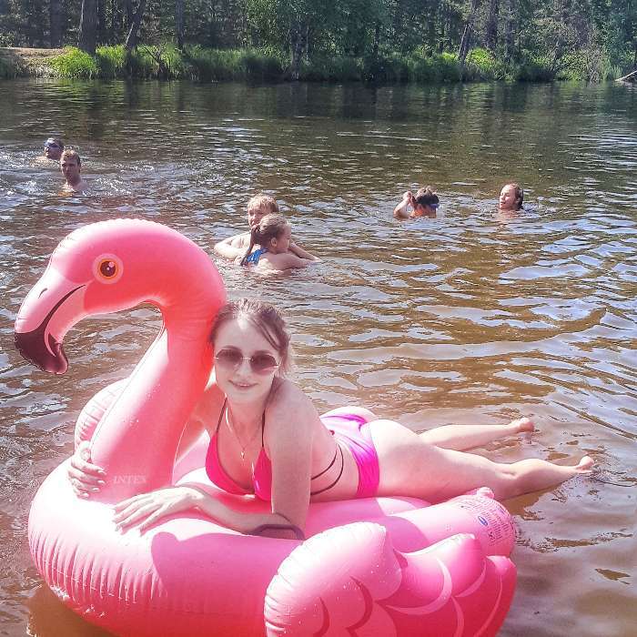 Фотография покупателя товара Игрушка для плавания «Розовый фламинго», 147 х 140 х 94 см, 57558NP INTEX - Фото 3