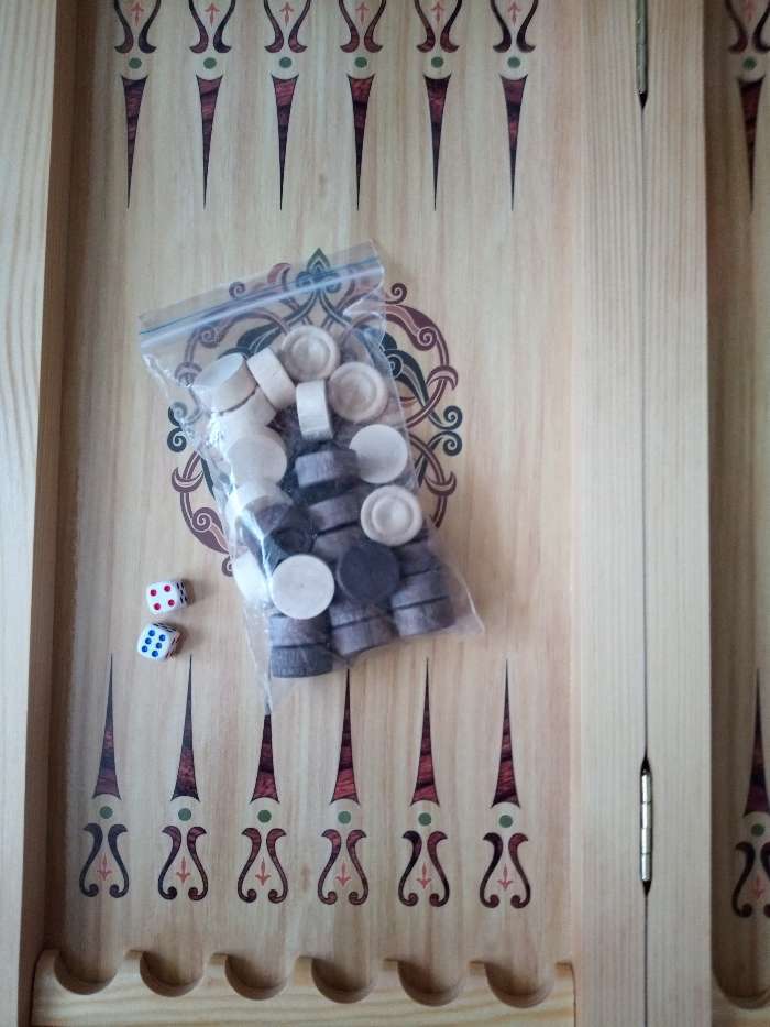 Фотография покупателя товара Нарды "Горы", деревянная доска 40 х 40 см, с полем для игры в шашки - Фото 1